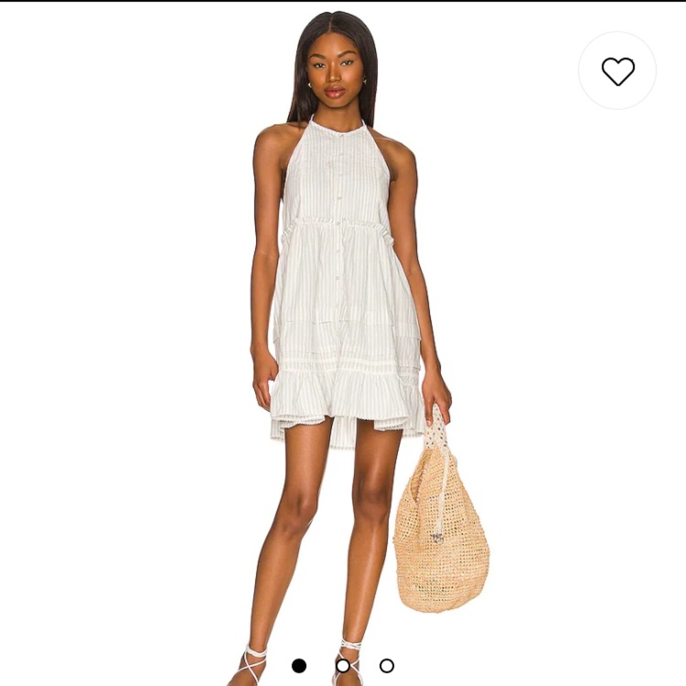 Free People Desert Days Stripe Mini Dress in Blue/Ivory Stripes BNWT